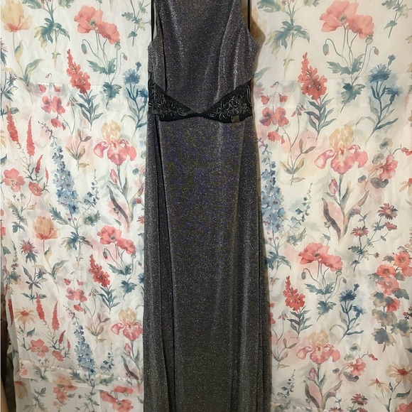 Vintage Bari Jay Glittering Black and Silver Maxi Dress - Picture 2 of 11